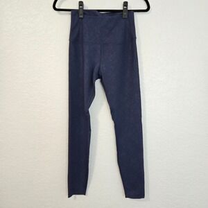 Tavi Active Navy Blue Floral Embossed High Waist Leggings Size Medium